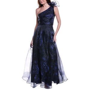 Rene Ruiz Womens  Printed Jacquard Ball Gown, Blue